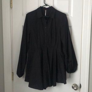 Free People Button up dress with puffy sleeve